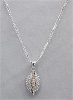18" Sterling chain marked 925 with 925 pendant.