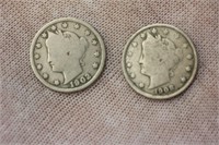 Lot of Two V Nickels