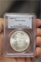 PCGS Graded 1883-CC Morgan Silver Dollar