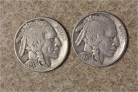 Lot of 2 Buffalo Nickels