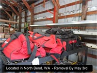 LOT, ASSORTED TOOL BAGS ON THIS SHELF SECTION