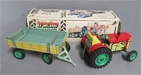 Fetor metal tractor and trailer.