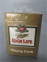 Sealed vintage Miller High life playing cards.