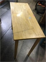 Wood stand table. Approx. 42x35.