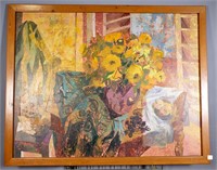 Large Still-Life Painting on Board by B. Goodwin