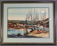 Watercolour of Saskatchewan River by M. MacDonald