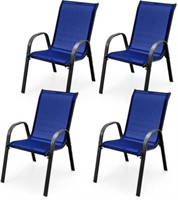 Retail$230 4 Pieces Stackable Patio Chairs