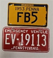 (2) PA  Automobile License Plates