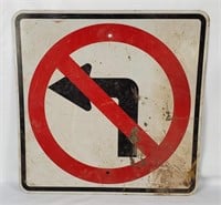 No Turn Metal Street Sign