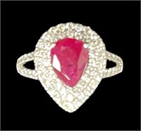 RARE AFRICAN RUBY & DIAMOND RING G.I.A. CERTIFIED