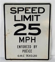 Speed Limit 25 Mph Metal Sign