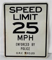 Speed Limit 25 Mph Metal Sign