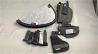 Assorted Holsters / Mags / Pistol Rug