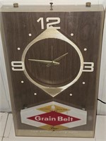 Grain Belt Beer Showcase Advertising Clock.