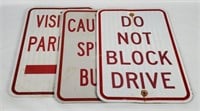 3 Metal Signs - Do Not Block, Speed Bump