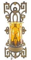 Art Deco Style Electrified Metal Wall Sconce