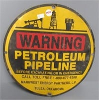 11.75" Warning petroleum sign.