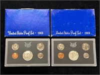1968 & 1969 US Proof Sets in Boxes