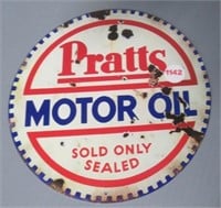 7.75" Pratts oil sign.