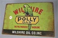 8"T x 11.75W" Polly gas sign.