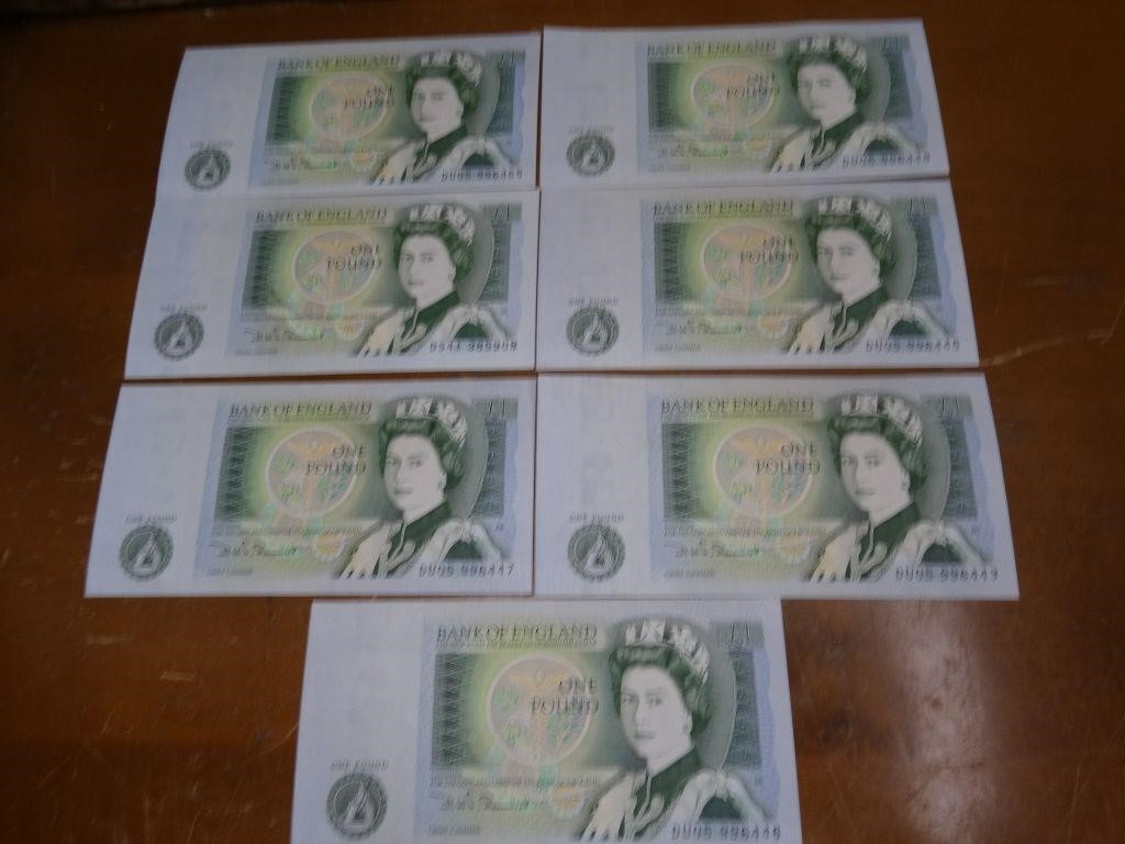 Pristine Crisp Bank of England One Pnd. Bank Notes