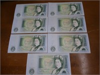 Pristine Crisp Bank of England One Pnd. Bank Notes