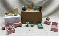Vintage Wood Miniature Doll House Furniture