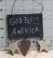 "God Bless America" wooden sign