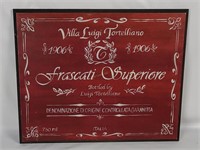 Frascati Superiore Wine Wood Plaque