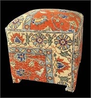 TWO ANTIQUE TURKISH RUG WRAPPED STOOLS