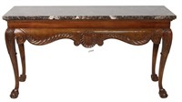 GEORGIAN STYLE MARBLE TOP CONSOLE TABLE