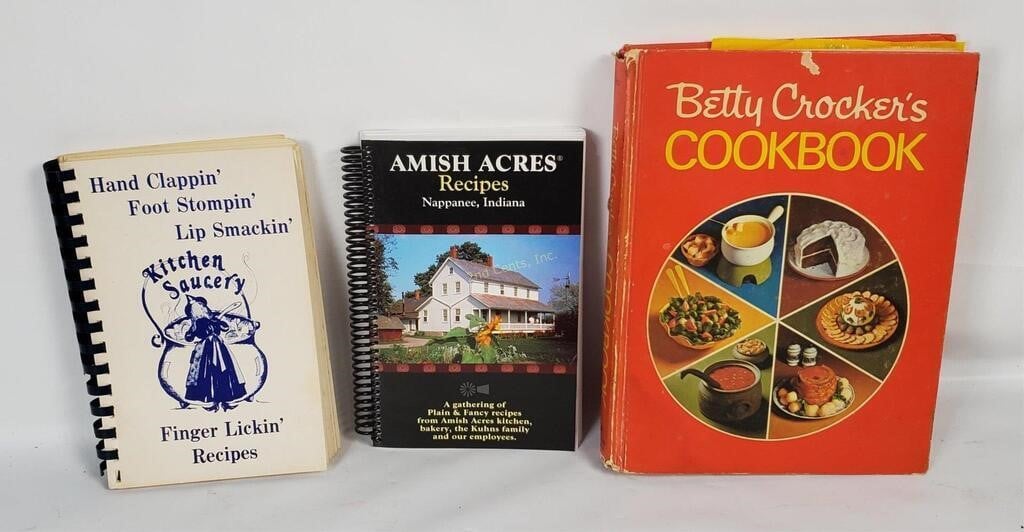 3 Cook Books - Amish, Betty Crocker