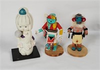3 Figurines -  Native Indian, Japanese