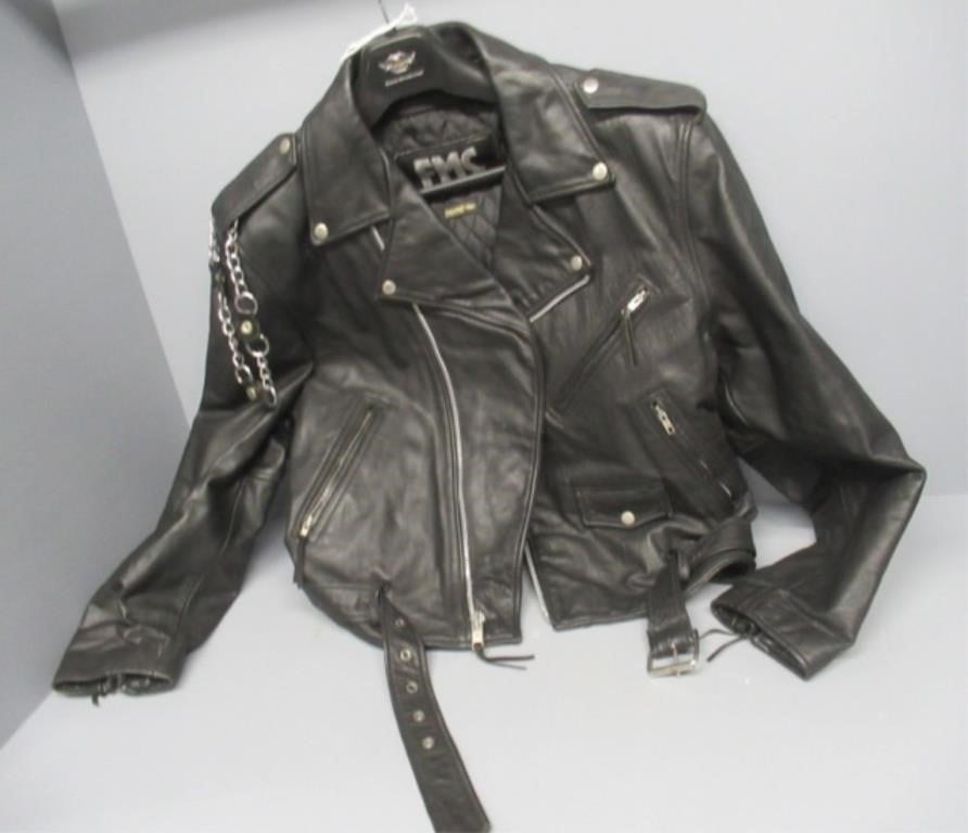 FMC 100% leather jacket/coat size 48 with 3M