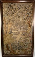 19th CENTURY WOVEN FLEMISH TAPESTRY DEPICTING TREE