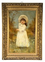 JOSEPHINE PAGE "YOUNG GIRL WITH DAISEY" OIL