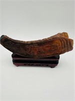 A buffalo chinese horn carving Early 19th Century