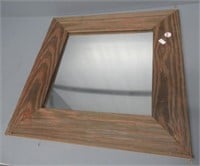 Farm wood and glass mirror.