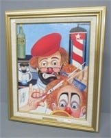 Red Skelton painting on canvas dated 1994.