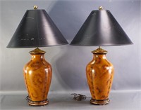 Pair of 'Faux-Wood' Lamps