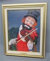 Red Skelton painting on canvas dated 1991.