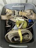 TOTE OF ASSORTED RATCHET STRAPS