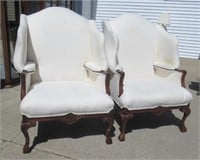 (2) Wingback upholstered chairs, extra wide.