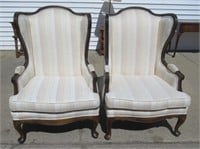 (2) Ethan Allen wing back chairs.