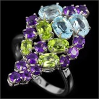 Natural Multi Gemstone Ring