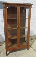 Wood square China cabinet. Measures: 59" H x