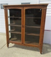 Square China cabinet. Measures: 58" H x 50.5" W.