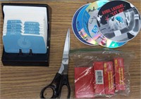 Lot of CD's , staples, scissors and more