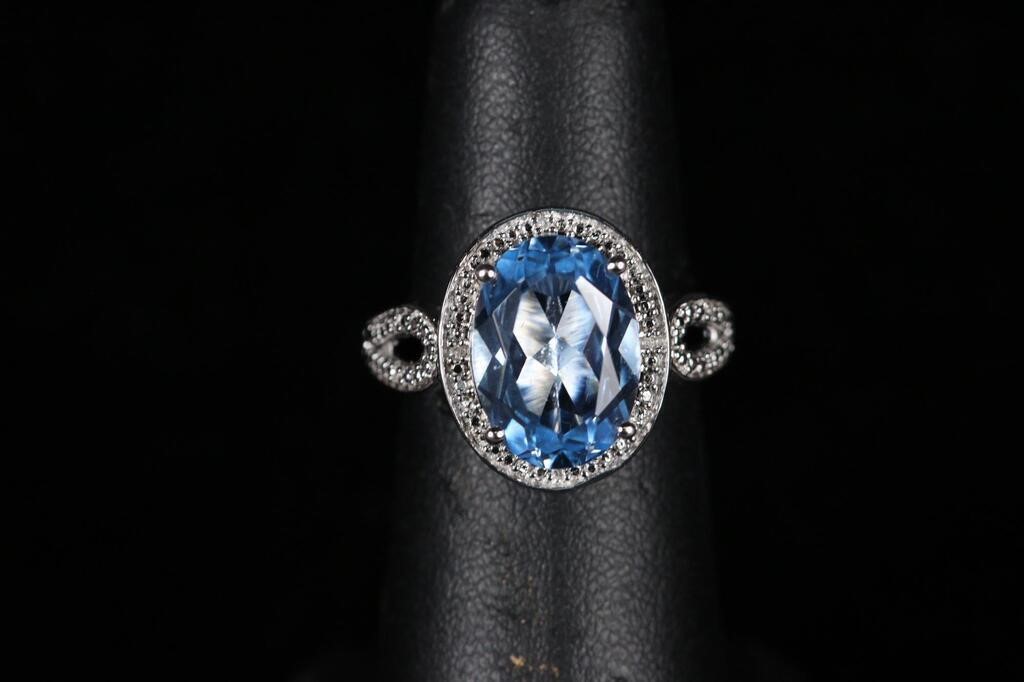 5.88 CT. ARCTIC SAPPHIRE CZ DIAMOND ESTATE RING