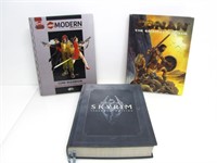 2 ROLEPLAYING BOOKS & SKYRIM GAME GUIDE W/ MAP